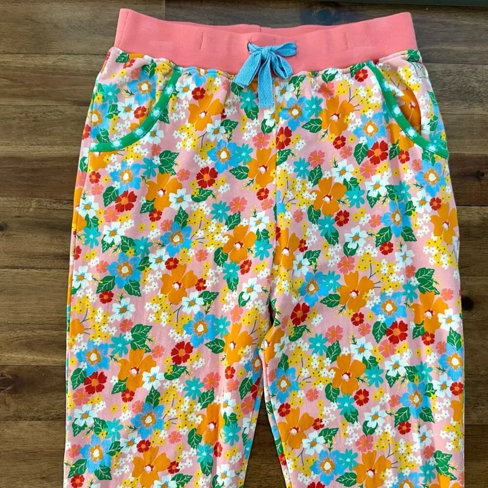 Wildflowers Best Day Ever Cartwheel Joggers Pink Blue Orange Green Floral 12